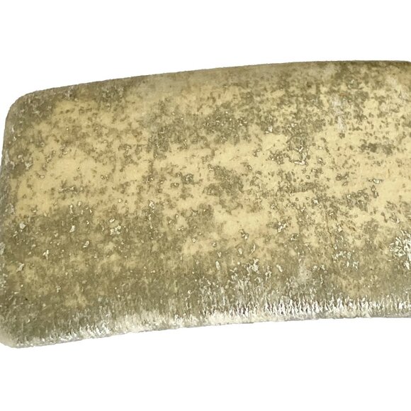 Vintage Gold Metallic Fabric Patina French Barrette 80s 90s Leeza Long Hair 3" - Picture 7 of 10